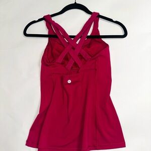 Lululemon Fuchsia/Pink/Berry Criss Cross Strappy Tank Top